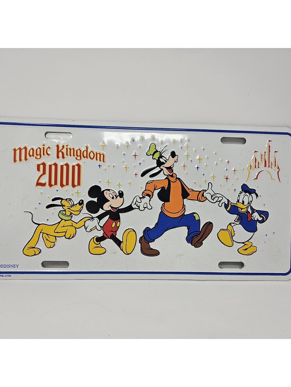 Disney World Magic Kingdom 2000 Metal License Plate New Sealed 12" x 6" Vntg Y2K
